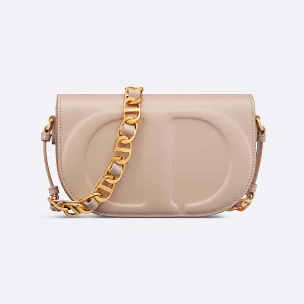Dior Women CD Signature Bag with Strap Caramel Beige CD-Embossed Box Calfskin